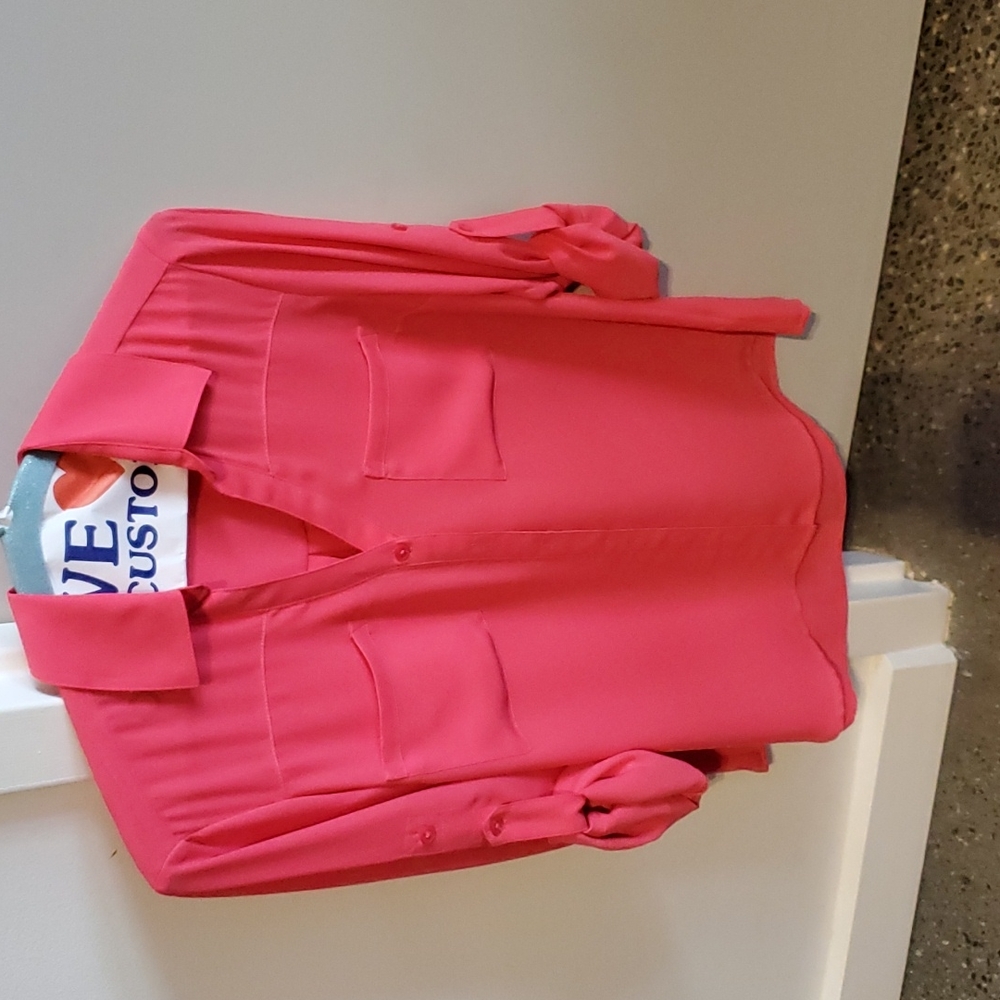 Express portofino coral pink shirt Small